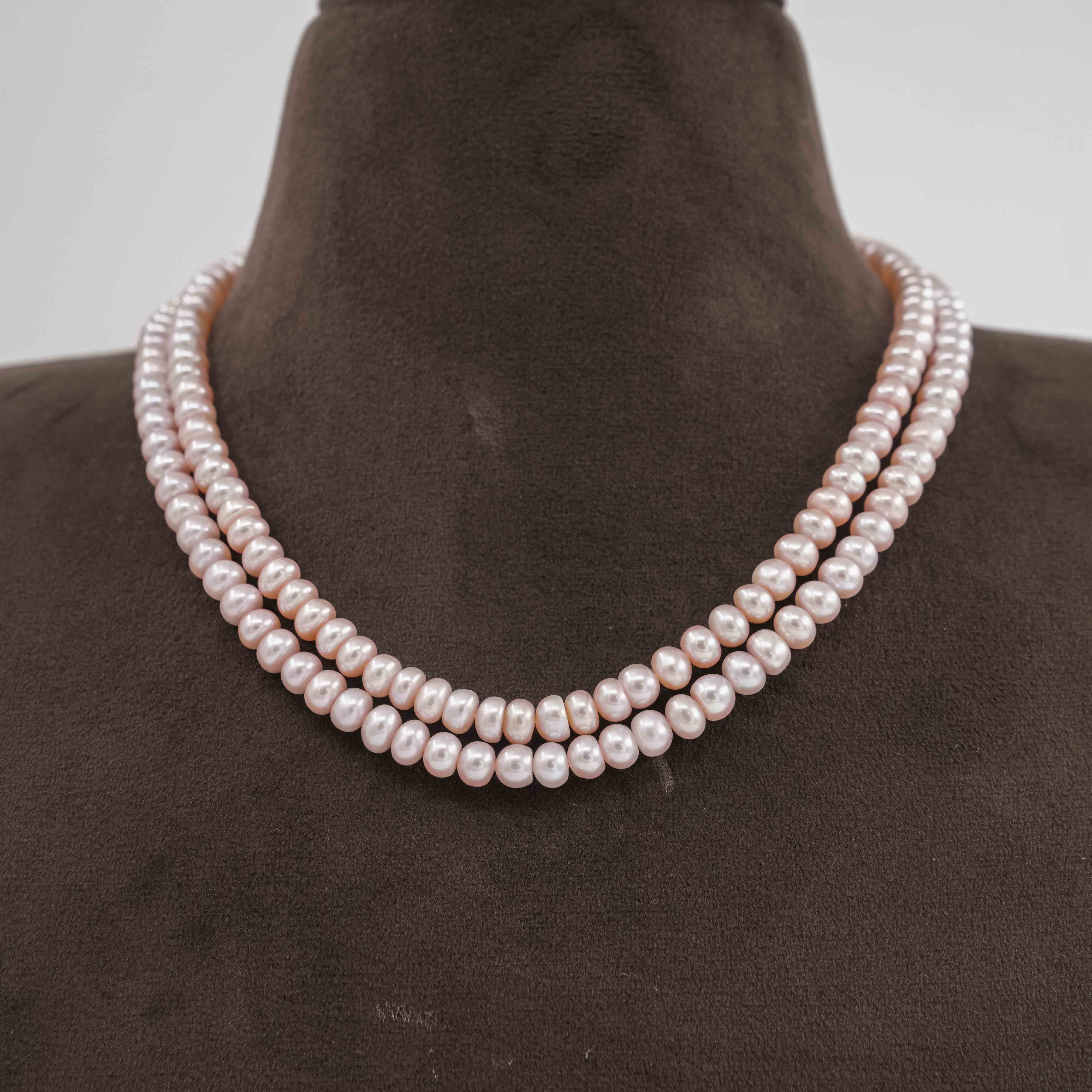 The Pearl Atelier by Kabra Pearls - Elegant Double Line Pearl Necklace
